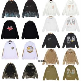 2023 Men's and Women's Couple Hoodie Sweatshirt Amris Sportswear tracksuit Street Fashion Designer Hoodies Long Sleeve Sweater Pullover Bone Classic Print Hoody ah