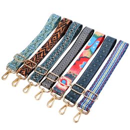 Bag Parts Accessories 140 cm O Handle Strap For Women Removable DIY Shoulder Rainbow Handbag Cross Body Messenger Nylon Straps 230421