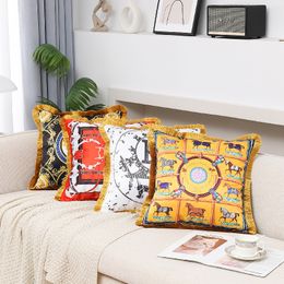 American Pillow Retro Style Living Room Sofa Waist Pillow Home European Style Bed Head Back Pillow Cushion Cover