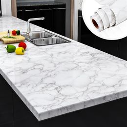 Wallpapers PVC Marble Waterproof Self Adhesive Wallpaper Kitchen Countertop Furniture Stickers Contact Paper DIY Wall Sticker Bedr290H