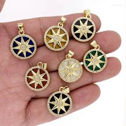 Pendant Necklaces Luxury Octagon Medal Natural Stone Accessories Tiger Eye/Malachite/Agate/Lazuli Round Necklace For Jewellery Makin