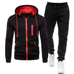 Men's Tracksuits Zippered Sports Suit 2 Piece Sportswear Set Cardigan Zipper Casual Solid Perfect For Spring And Autumn Wear