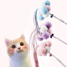 Cat Toys Funny Stick Playing Interactive Pet Teaser Wand Toy Feather Play Kitten Supply H5