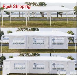 vinyl tarp 10x30ft 8 Sides 2 Doors Outdoor Canopy Party Wedding Tent White 3x9m Gazebo Pavilion With Spi qylEOl bdesports297k