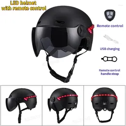 Motorcycle Helmets Cycling Flash Helmet Smart LED Safety Men And Women USB Charging Warning Tail Lamp Bicycle