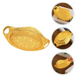 Dinnerware Sets Tea Tray Cookie Platter Sugar Holder Decorative Metal Sheet Vintage Dessert Plate Offering Bowl Fruits Storage