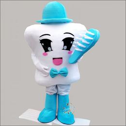 Halloween Blue Toothbrush Teeth Mascot Costumes Christmas Fancy Party Dress Character Outfit Suit Adults Size Carnival Easter Advertising Theme Clothing