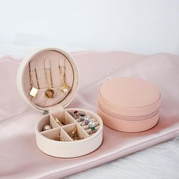 Cosmetic Bags Jewellery Organiser Display Travel Case Boxes Portable Zipper Necklace Box Leather Storage Earring Ring Holder