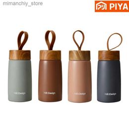 water bottle Doub Wall Insulated Thermos 304 Stainss Steel Vaccum Flask Outdoor Portab 280ml Wood Water Cup Mini Vacuum Water Bott Q231122