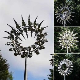 Unique And Magical Metal Windmill Outdoor Dynamic Wind Spinners Wind Catchers Exotic Yard Patio Lawn Garden Decoration Y0914194p