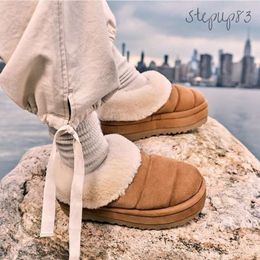 tazzlita slipper sheepskin boot suede shearling lined women's boots designer shoes sandal chestnut hardwood booties