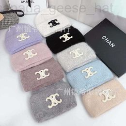 Beanie/Skull Caps designer luxury Triumphal Arch C Family 23 Autumn and Winter New Rabbit Hair Knitted Hat for Women Sweet, Elegant, Simple, Fashionable Warm