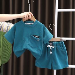 Clothing Sets Summer Baby Boy Kids Clothes Set Children Clothing Suit Tops Short-sleeve T-shirt Pants 2pcs/set Sport Infant Clothing 0-5 Years 230422