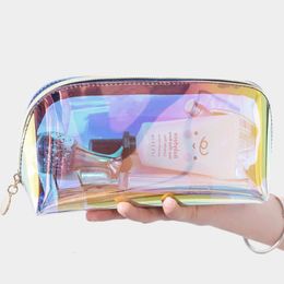 Cosmetic Bags Cases Laser Ins Style Korean s Semicircle Travel Buggy Portable DumplingShaped Transparent Wash 230421