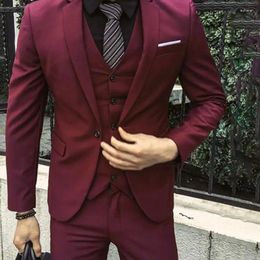 Men's Suits Men Three-piece Suit Premium Wedding Set Formal Business Style Slim Fit Coat Pants Vest Casual Smooth Anti-wrinkle