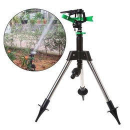 Stainless Steel Tripod Garden Lawn Watering Sprinkler Irrigation System 360 Degree Rotating for Agricultural Plant Flower260t