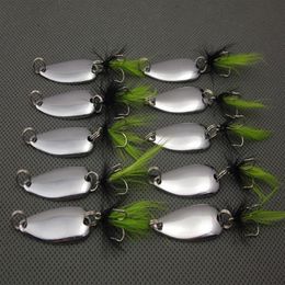 Whole 20pcs Fishing Spoons Lures Kit Crankbait Spoon Bass Trout Walleye 3 5g 3 5cm Silver205d