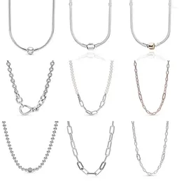 Chains Selling Item 925 Sterling Silver ME Series Tie Lock Necklace Style Versatile DIY Accessories Basic