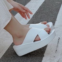 Slippers 2023 Summer Shoes Women Thick Platform Cloud Non Slip Mules Slides Beach Flip Flops EVA Soft Ladies Wedge Sandals