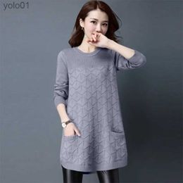 Women's Sweaters 2023 New Korean Women's Autumn Long Long-sled Sweater Tops Fe winter Loose Bottoming Shirt O-neck Pullover Sweaters LadyL231122