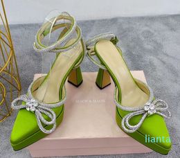 rhinestone Evening shoe chunky high Heels sandals heeled Luxury Designers ankle strap Dress shoe