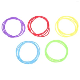 Charm Bracelets 25pcs Silicone Colored Jelly Elastic Bracelet Hair Ties For Women Girls