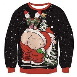 Men's Hoodies Sweatshirts ChristmasHatless Sweatshirt For Men Funny Santa Claus Graphic T Shirts Print Tee Oversized Men's Clothes Casual Full Sleeve TopL231122