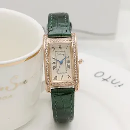 Wristwatches Luxury Women Watch Simple Roman Numerals Numbers Quartz Watches Ladies Diamond Clock Female Vintage Rectangle Reloj Wristwatch