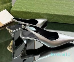 The Best Designer Sandals Women Genuine Leather Fashion Dress Shoes cone heel Square Toe Wrap Classic Party Ankle Strap Brand Slingback shoe