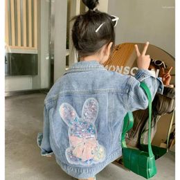 Jackets Sequins Beading Denim Jacket For Girls Fashion Coats Children Clothing Autumn Baby Clothes Outerwear Jean Coat