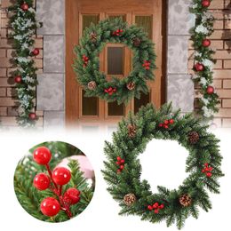 Decorative Flowers Berry Battery Operated Artificial Christmas Wreath Warm Door Hanger Hook Valentine Heart Outdoor Fall Wreaths