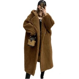 Women's Fur Faux Fur 62% Alpaca 26% Wool 12% Silk Coat Winter Thicken Teddy Coat Women's Coat Teddy Bear Coat With Hood 231121