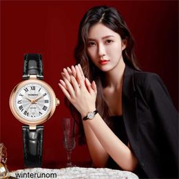 Rosdn Limited Watches Swiss Movement Rosdn Watch Women's Fashion Versatile Small Disc Little Beauty Women's Watch Gifts to Girlfriend L3793 Black Belt HBYK