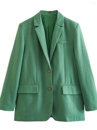 Women's Suits SLMD 2023 Normcore Style Women Green Linen Blazers Female Elegant Wear