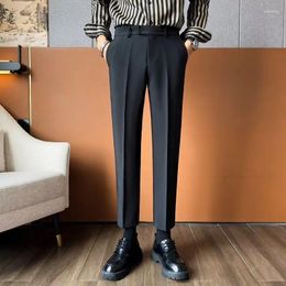 Men's Pants 2023 Spring And Autumn Leisure Business Advanced Design Feel No Iron Light Mature Elastic Waist Drop Small Feet Suit