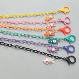 Chains Candy Colour Long Eared Acrylic Mask Chain Glasses Hanging 58cm Non-slip Anti-lost Fashion Halter