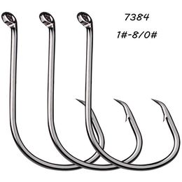 200 Pieces Lot 1#-8 0# 7384 Crank Hook High Carbon Steel Barbed Hooks Fishhooks Asian Carp Fishing Gear WEI-13002