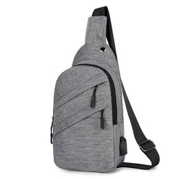 Waist Bags Men Washable Multifunctional Casual Waterproof Oxford Chest Bag Earphone Hole Adjustable Straps Lightweight Portable Cross Body