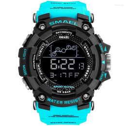 Wristwatches Mens Watch Military Water Resistant SMAEL Sport Army Led Digital Wrist Stopwatches For Male 1802 Relogio Masculino Watches