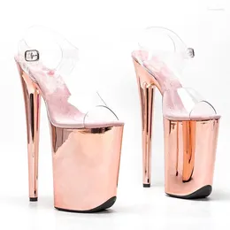 Sandals LAIJIANJINXIA 23CM/9inches PVC Upper Plating Sexy Exotic High Heel Platform Party Pole Dance Shoes 032