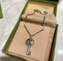 Pendant Necklaces 925 sterling Silver Luxury designer key Chain For Woman Men Fashion Wedding Charm Ghost Jewellery G double Birthday Q231026