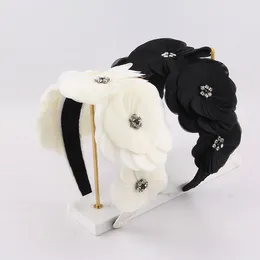 Hair Clips Black White Handmade Imported Organza Bridal Crown Accessories Fairy Headpiece Baroque Hairband Bride Headband 416
