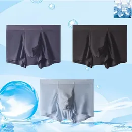 Underpants Men's Nylon Ice Silk Boxer Shorts Seamless Ultra-thin Comfortable Breathable Loose Pants For Boys