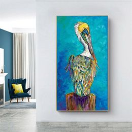 Modern Art Birds Painting Printed on Canvas Art Poster Wall Pictures For Living Room Abstract Animal Art Wall Decor255r