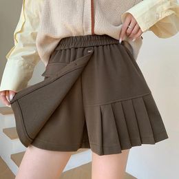 Women's Shorts Woollen Cloth Autumn Winter Skirt 2023 Fashion Versatile Wide Leg Outside Wear Straight Cylinder Slimming Boots Pants