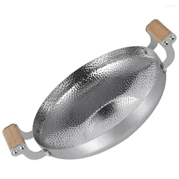 Pans Wok For Stove Cooking Tool Dry Pot Stainless Steel Griddle Pan Metal Frying