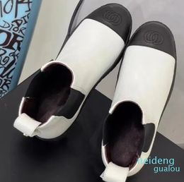 Boot round Toe slip-on booties luxury designer shoes factory Shoe