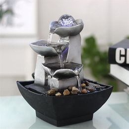 Vintage Home Decor Indoor Water Fountains Resin Feng Shui Fountain Figurine Fontaine Interieur Decoracion Hogar Accessories281h