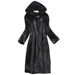 Women s Fur Faux fur coat winter mink hooded long style to keep warm 231122