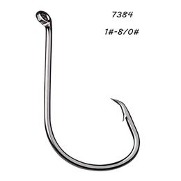 200pcs lot 9 Models 1#-8 0# 7384 Crank Hook High Carbon Steel Barbed Asian Carp Fishing Hooks Fishhooks Pesca Tackle KL-501222W